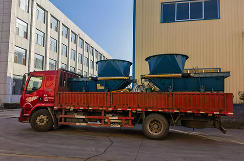 专注定制，使命必达 | 山东矿安机电定制款圆形漏斗给煤机顺利发货